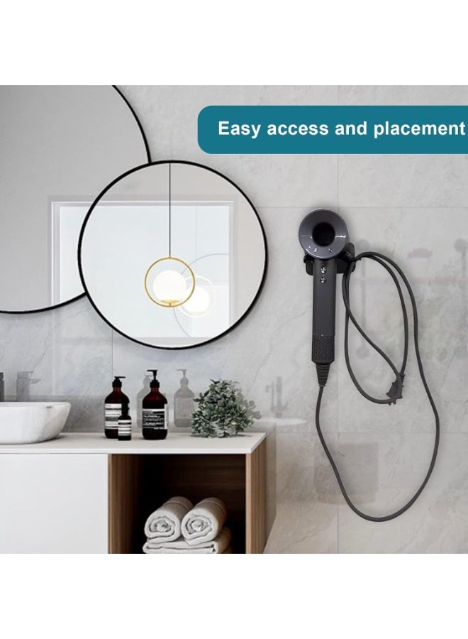 YelaJoy 2-Pack Self-Adhesive Universal Hair Dryer Holder - Wall-Mounted Hanger with Plug Bracket, Bathroom Organizer Rack for Dyson Airwrap & Straightener - Image 5